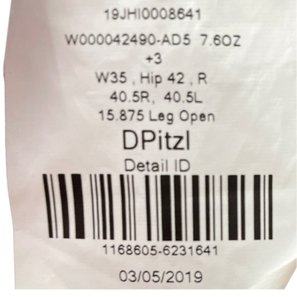 NWT  J. HILBURN 5 POCKET PANTS SZ 35 - Picture 9 of 9